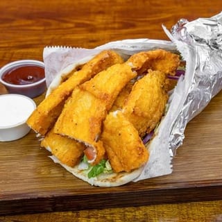 Fish Gyro On Pita
