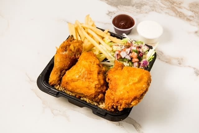3 Piece Chicken Over Rice.
