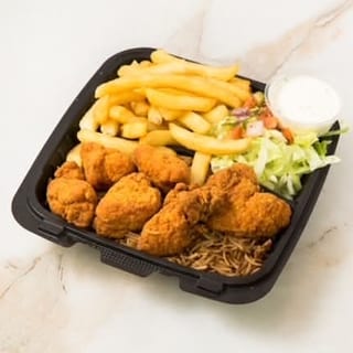Boneless Wings Over Rice