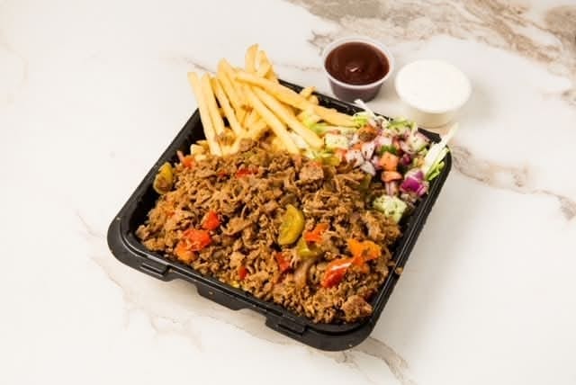 Steak Over Rice.