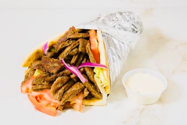 Lamb Gyro on Pita.