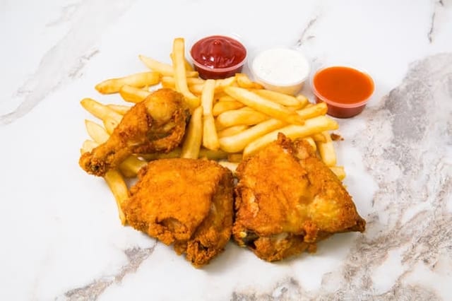 3 pieces Leg and Thigh With French Fries.
